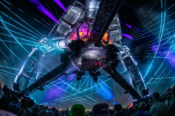 360 laser installation at Glastonbury 2022.